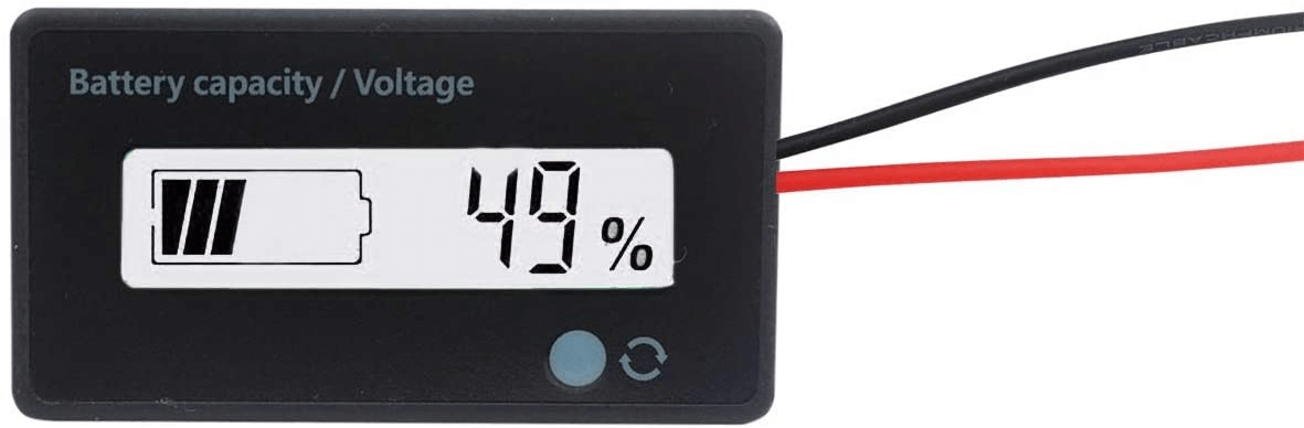 HLYCare Waterproof LCD Battery Capacity Monitor Gauge Meter,12V/24V/36V/48V Lead Acid Battery Status Indicator,Lithium Battery Capacity Tester Voltage Meter Monitor BLUE Backlight 